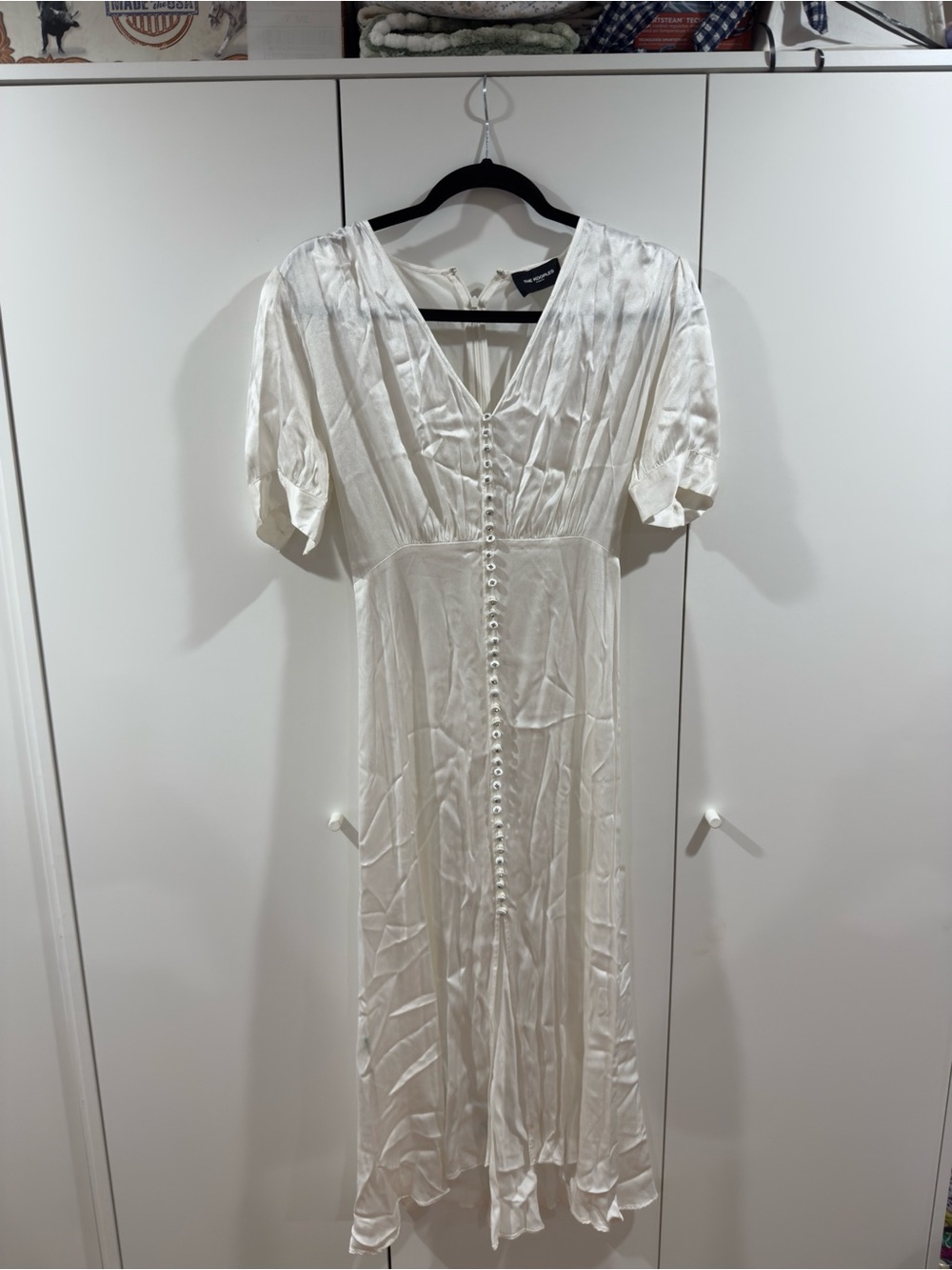 The Kooples Cream Button-Front Midi Dress